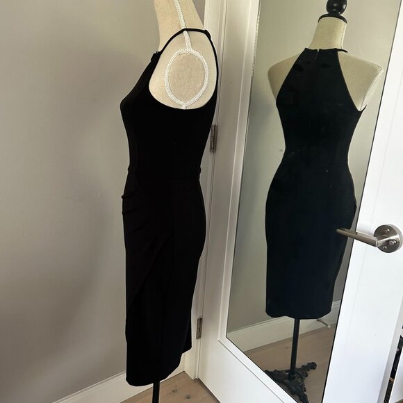 Dynamite Black Halter Split Front Midi Dress - Picture 8 of 9